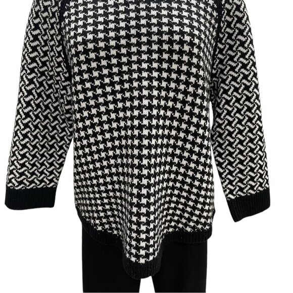 89th & Madison Sweater L B/W Houndstooth Knit Raglan Sleeve Winter Cozy Pullover - Picture 7 of 8
